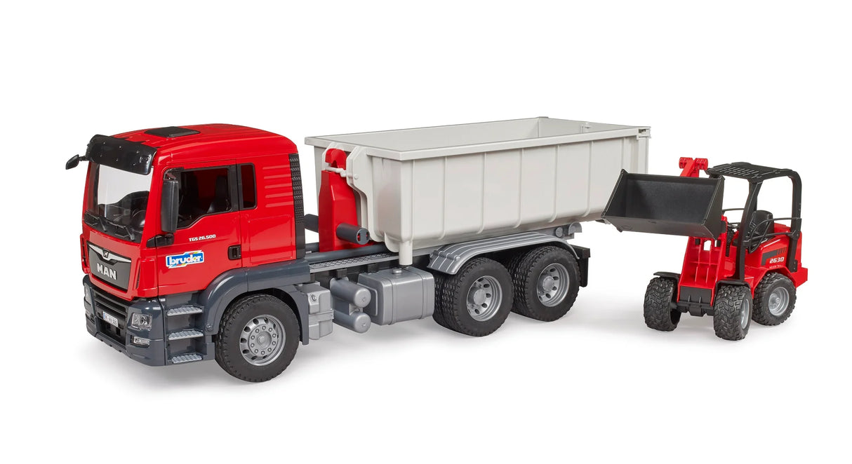 MAN TGS Truck w/Roll-Off Container & Schaffer Compact Loader