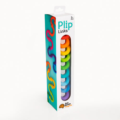 Plip Links set of 20 colorful silicone link halves for creative building and sensory play, ages 3 and up.