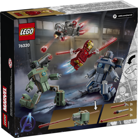 Super Heroes Marvel Iron Man & War Machine vs Hammer Drones