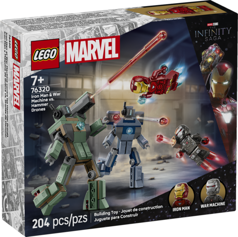 Super Heroes Marvel Iron Man & War Machine vs Hammer Drones