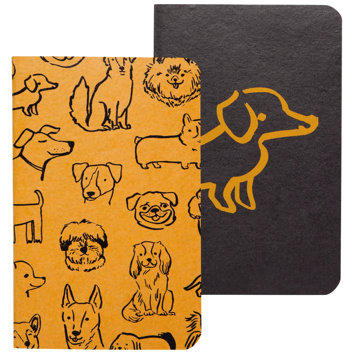 Mini Scribble Notebooks | Dog Park set with dog illustrations on recycled paper, pocket-sized for notes and sketches.