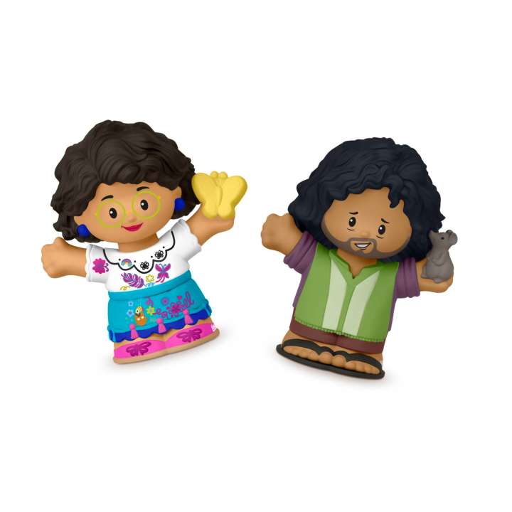 Little People Disney Encanto toy figures of Mirabel with butterfly and Bruno holding a rat, perfect for toddlers.