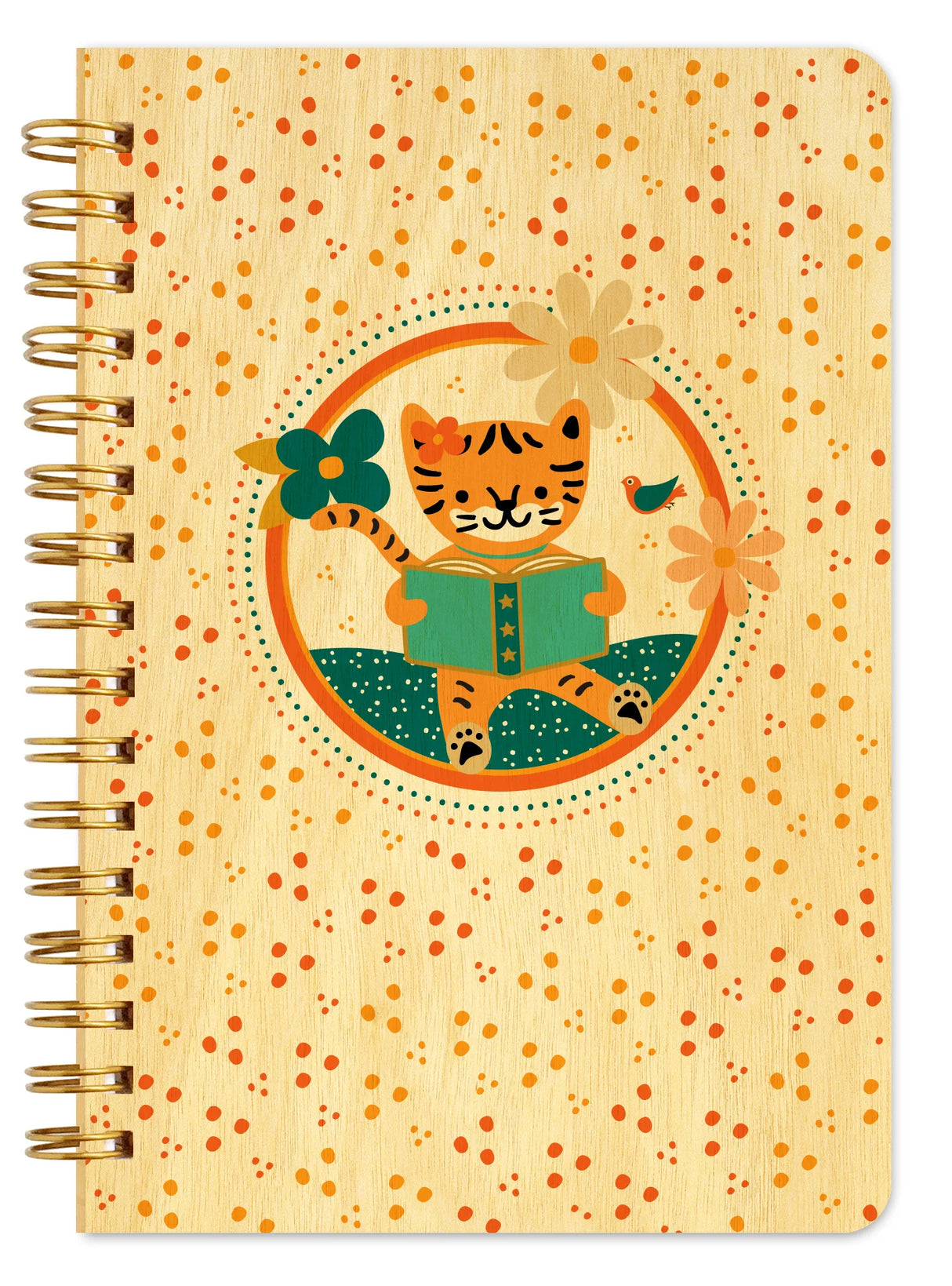 Cat Chapters Wood Notebook