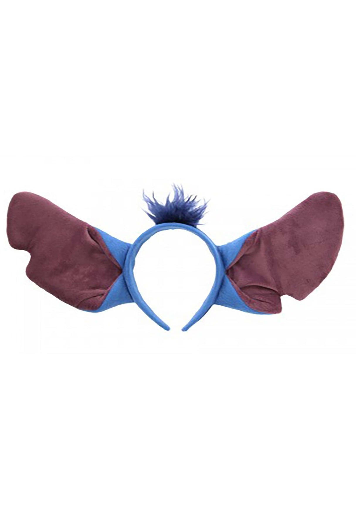 Lilo & Stitch Stitch Headband with plush blue base, large soft foam ears, and tuft of blue fabric fur on top.