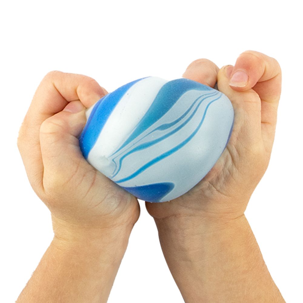 Glow in the Dark Super Squidgy Ball being squeezed in two hands