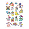 4.25" x 5.8" sticker sheet of 17 delightfully adorable dragon and castle stickers.