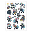 4.25" x 5.8" sticker sheet featuring 16 unicorn stickers inspired by 80's rock and roll.