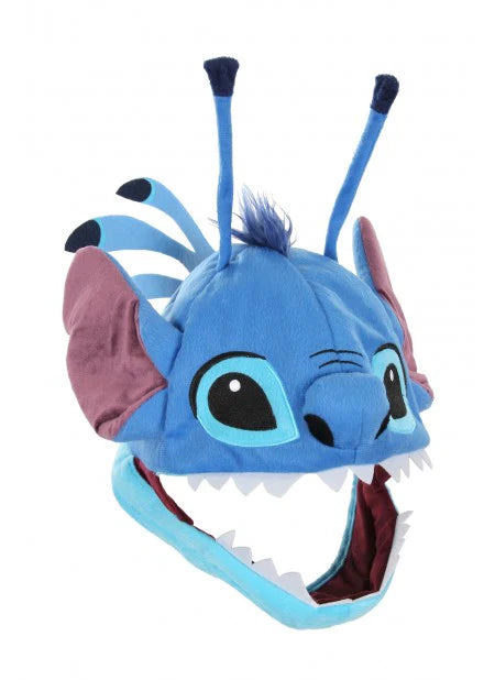 Stitch Jawesome Hat plush design with large ears, antennae, and inner size adjuster for Lilo and Stitch fans.