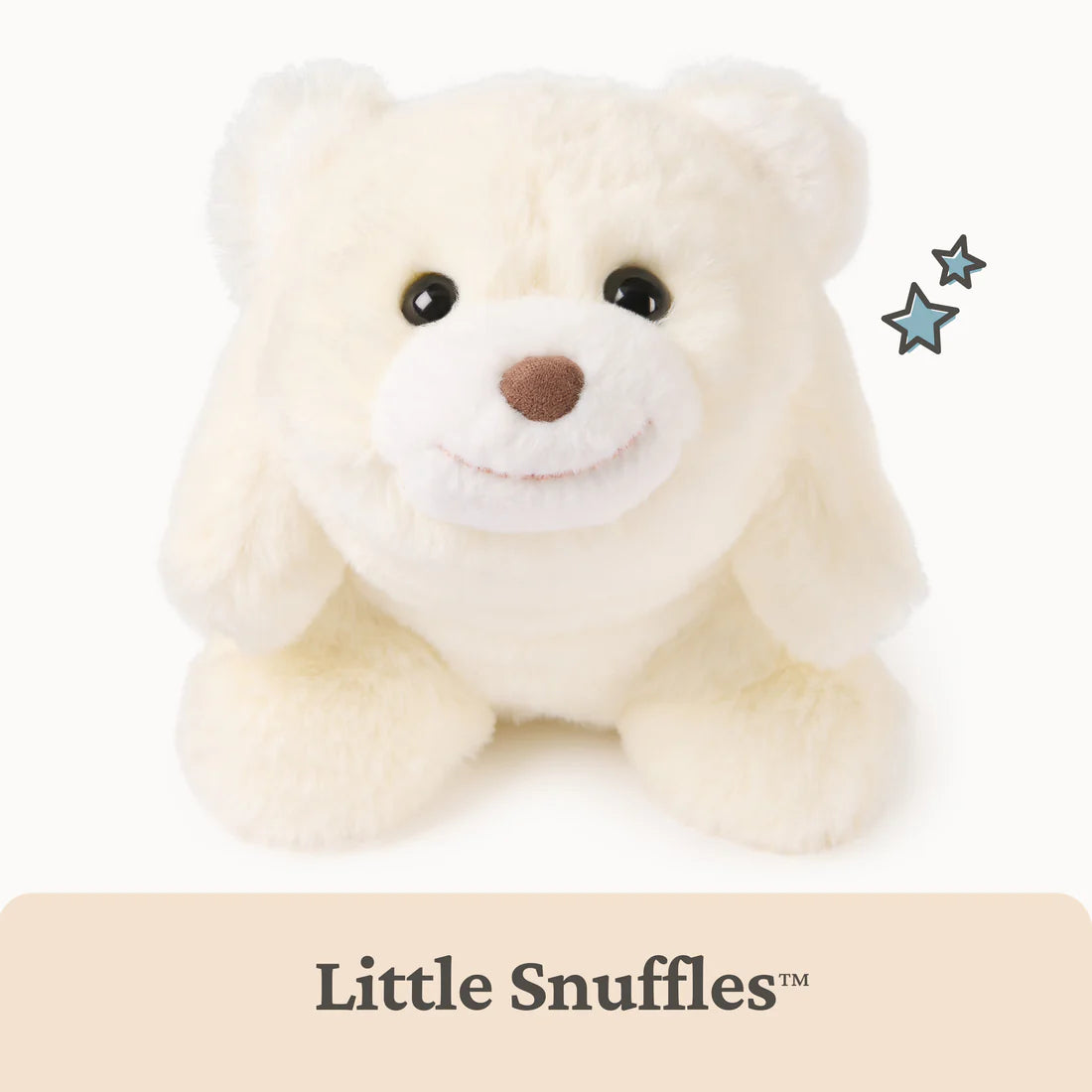 Small soft cream-colored plush bear with a friendly smile, perfect for snuggling and sharing on the go