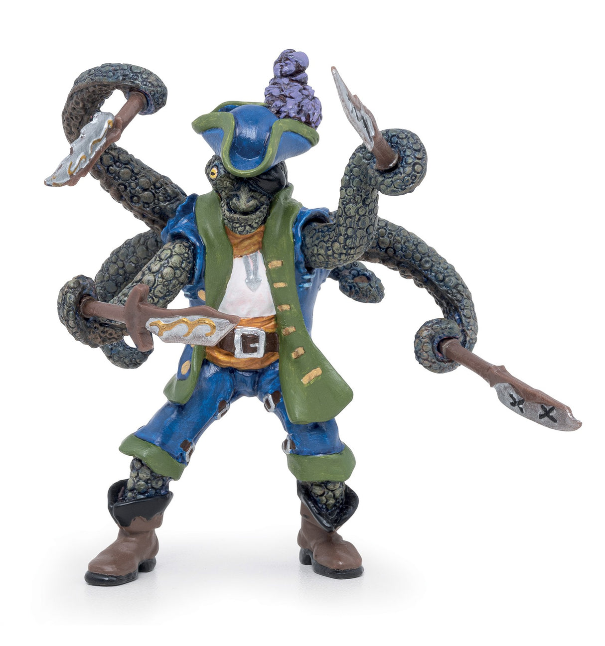 Octopus Mutant Pirate figurine with swords and pirate outfit, perfect for adventurous play on the high seas.