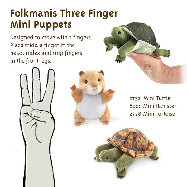 Hamster Finger Puppet soft mini puppet designed for three fingers with head and forelegs for imaginative play.