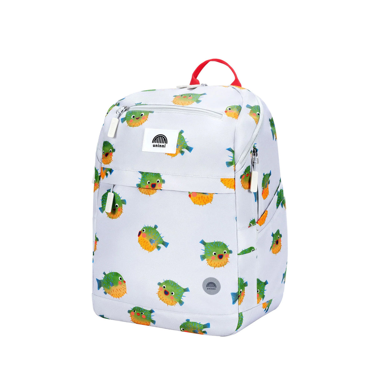 Backpack | Pufferfish with padded straps, spacious compartments, and pufferfish print for kids' school and travel use.