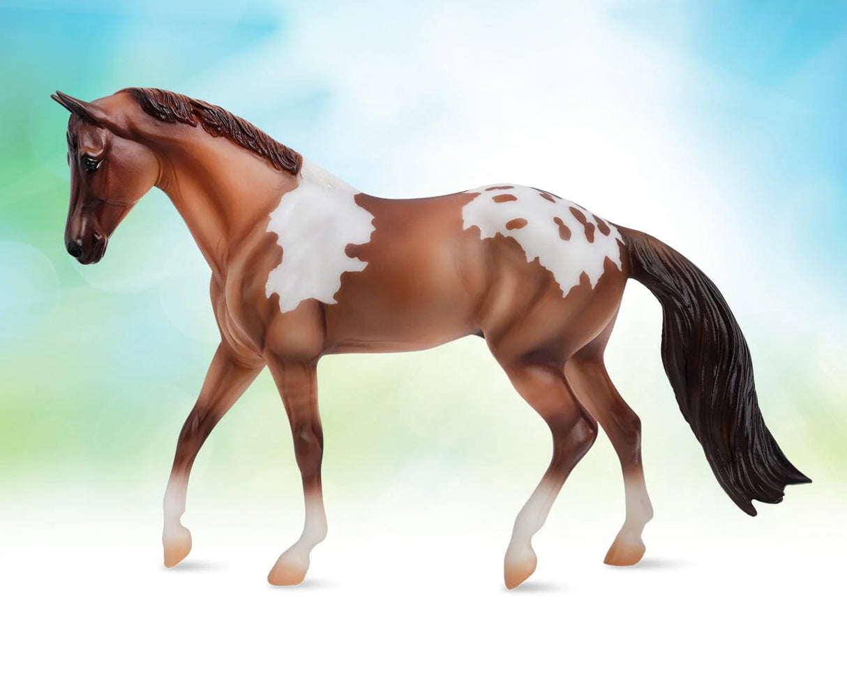 Red Dun Pintaloosa model horse with unique Pinto and Appaloosa coat pattern, 1:12 scale from Freedom Series.