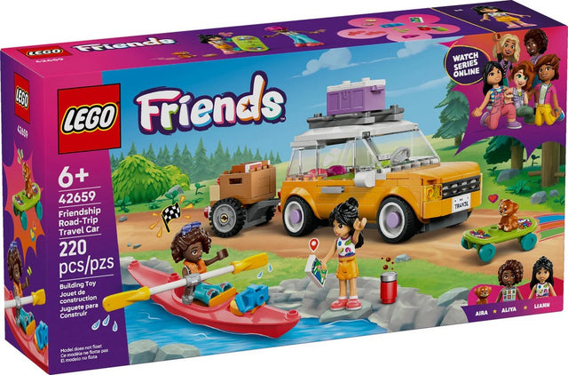 LEGO Friends Friendship Road-Trip Travel Car building set with figures, kayak, trailer, and picnic accessories for imaginative play