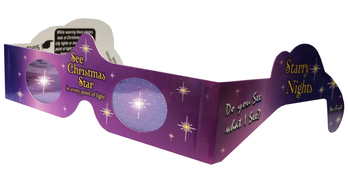 Holiday Specs | Christmas Star glasses with holographic lenses that turn lights into magical Christmas star patterns.