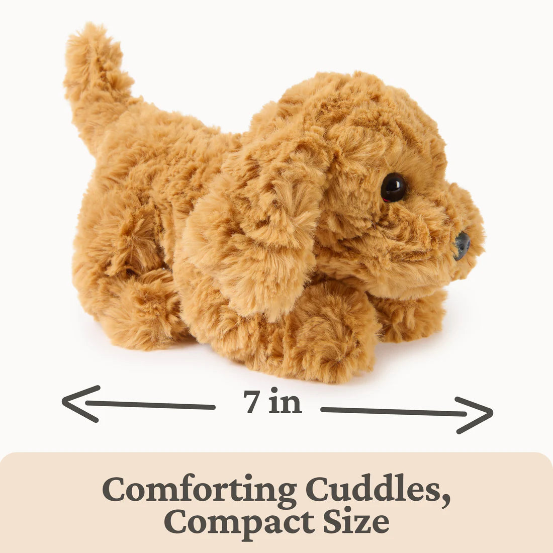 Soft and cuddly 7-inch plush puppy perfect for snuggling and gifting on the go.