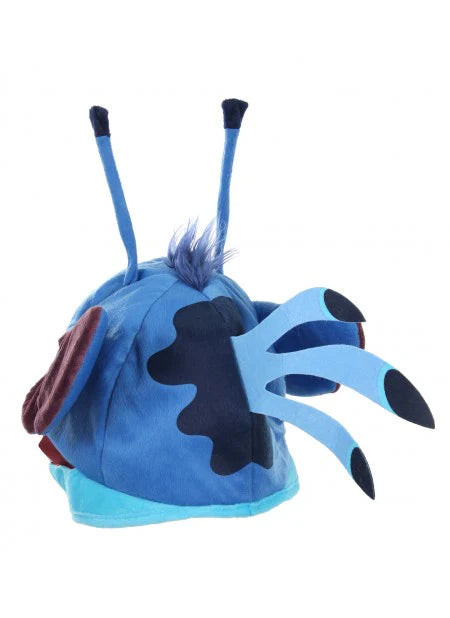 Plush blue Stitch Jawesome Hat with large ears, fuzzy tuft, antennae, and secret inner pocket for Lilo and Stitch fans.