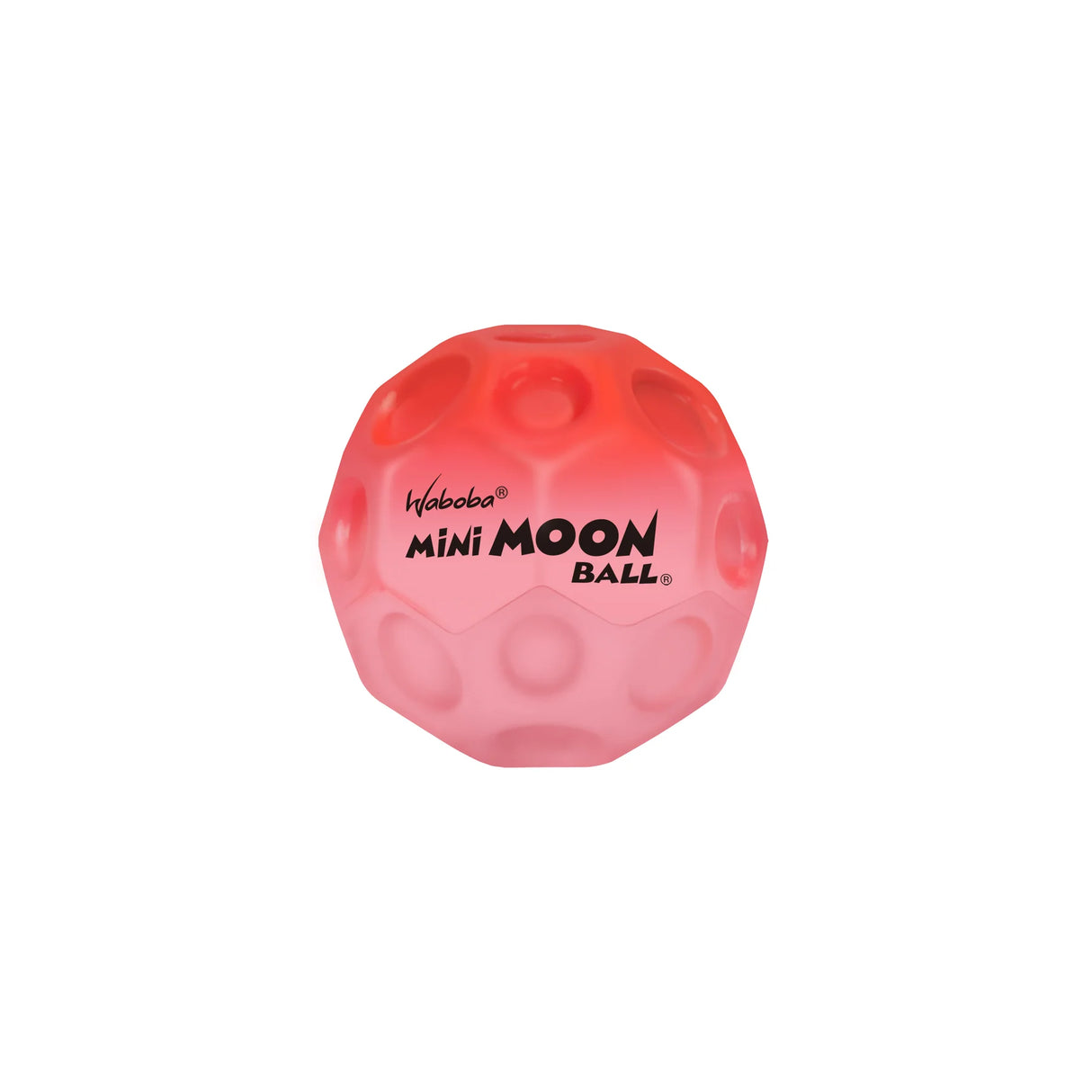 Red Mini Moon Ball with textured surface designed for high bounce and outdoor play.