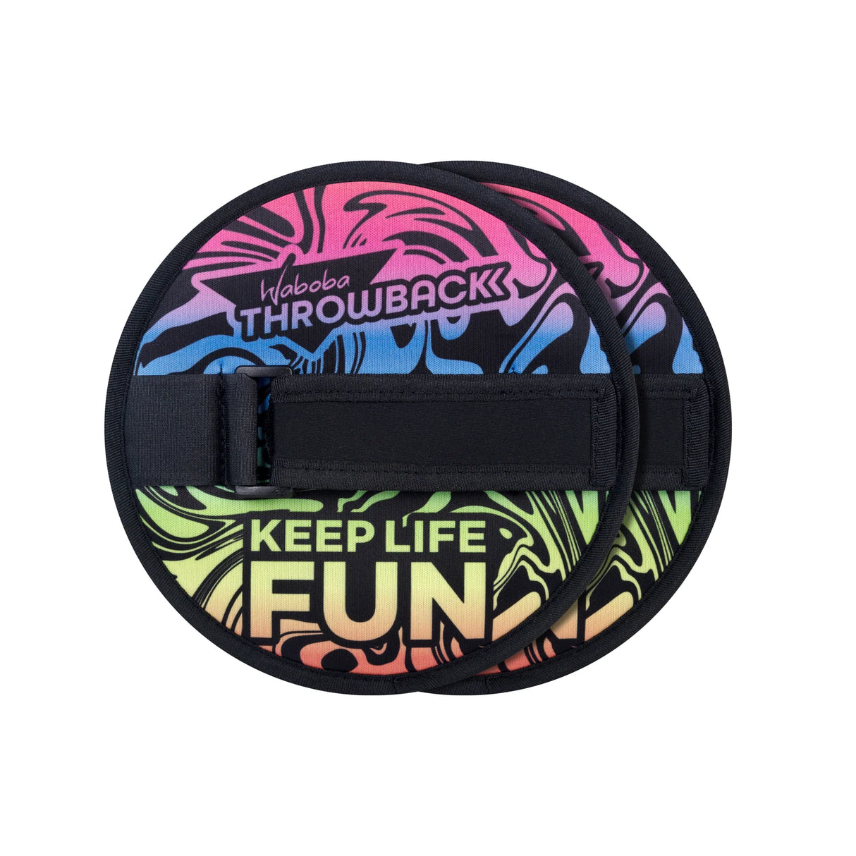 Waboba Throwback velcro paddles with colorful design and adjustable straps for a classic 90s paddle game updated.