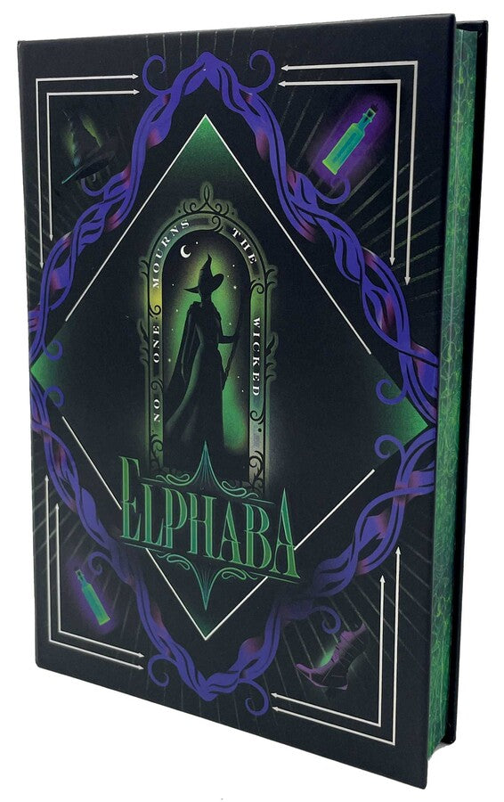 Wicked Elphaba Journal featuring Elphaba silhouette, detailed purple design, and magical themed hardcover cover.