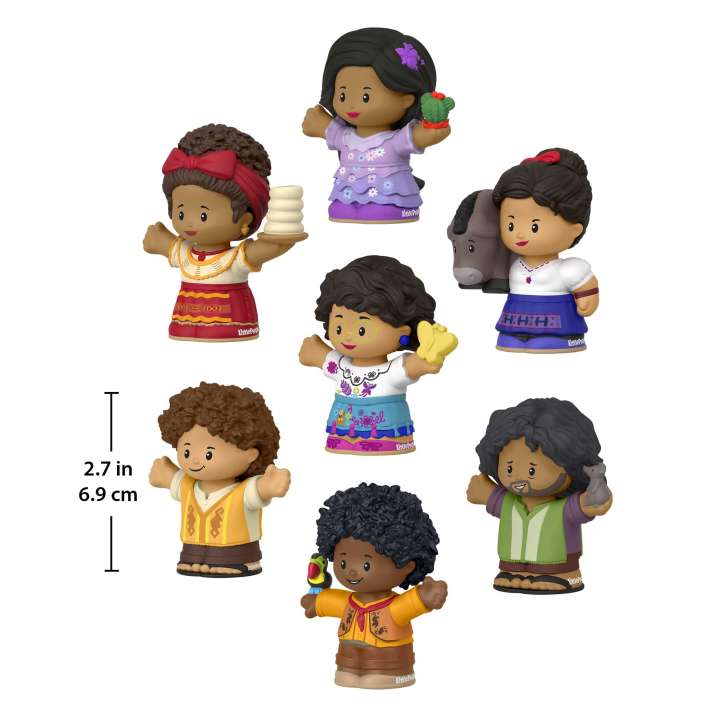 Little People Disney Encanto set with seven Madrigal family figures, each over 2.7" tall for toddler play.