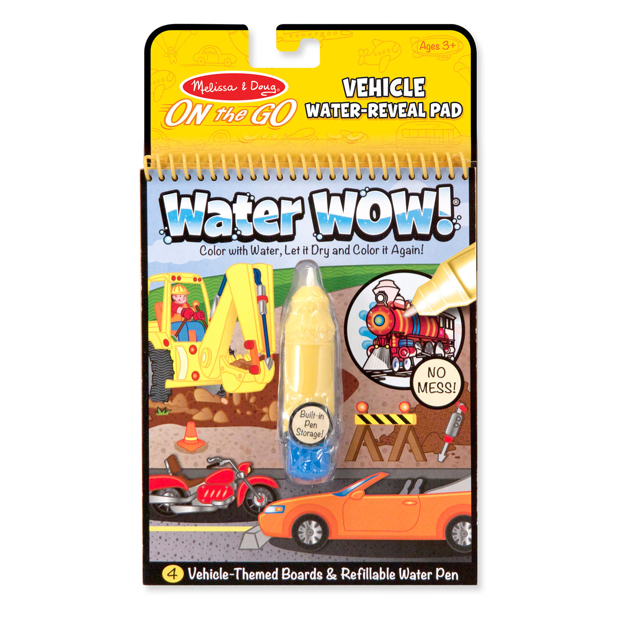 Water Wow Vehicles reusable water-reveal pad with vehicle-themed boards and refillable water pen for kids ages 3+.