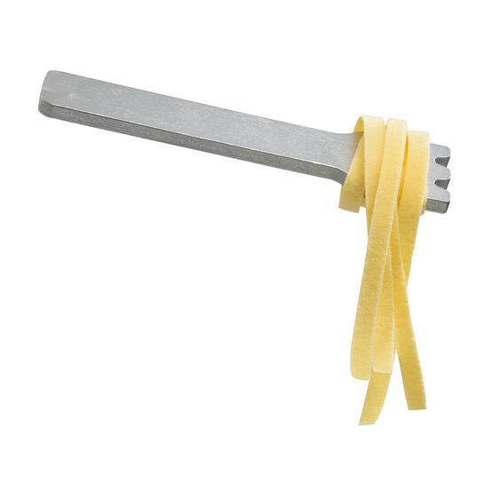 Prepare & Serve Pasta Set pasta fork with yellow felt linguini noodles wrapped on prongs isolated on white background