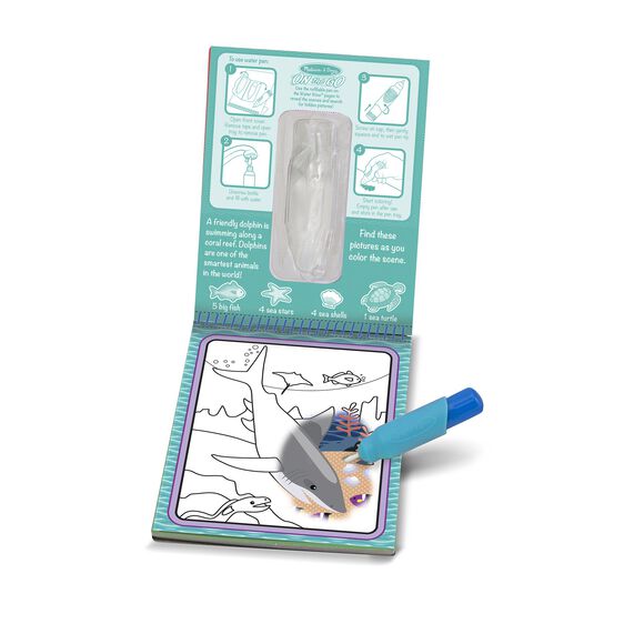Water Wow Sea reusable sea-themed coloring book with water pen revealing vibrant colors and underwater scenes.