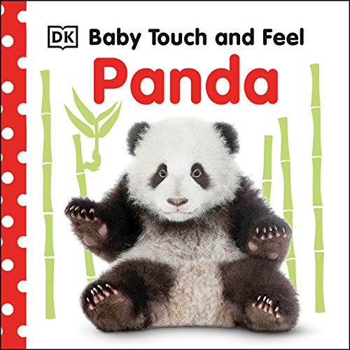 Touch & Feel Panda interactive baby book with panda image and bamboo for sensory learning and early childhood development.