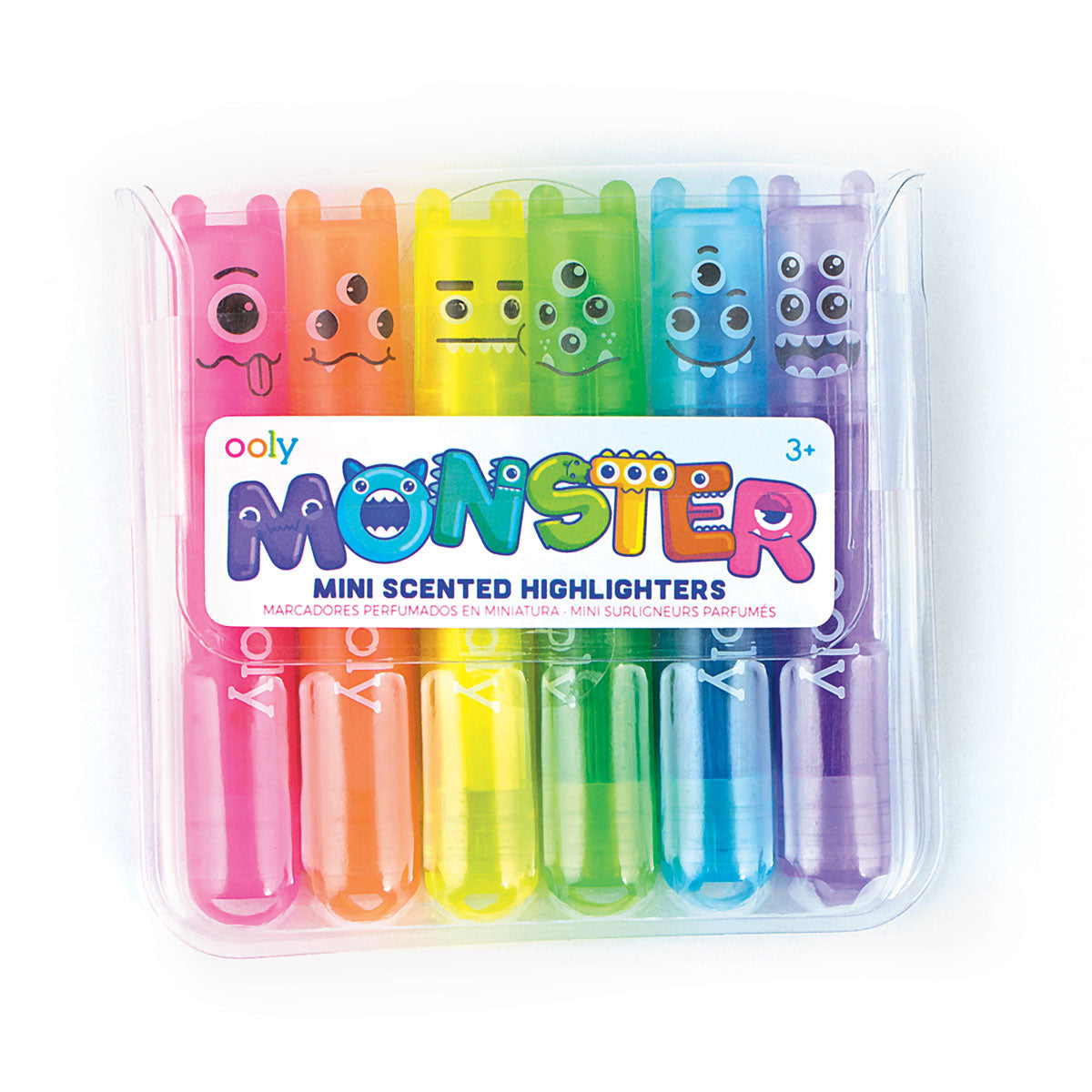 Mini Scented Highlighters | Monster set of six neon scented pocket-sized markers with fun monster faces.