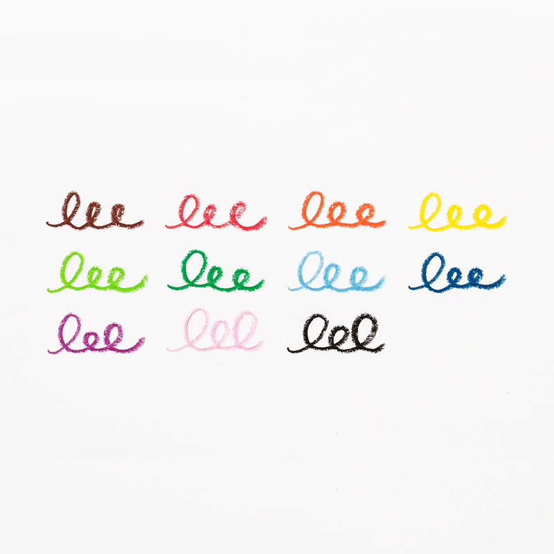 Twisty Stix Oil Pastels showing 12 vibrant, smooth, twist-up oil pastel colors on a white background.