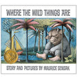 Where the Wild Things Are book cover with large creature resting under palm trees beside a sailboat on blue water.