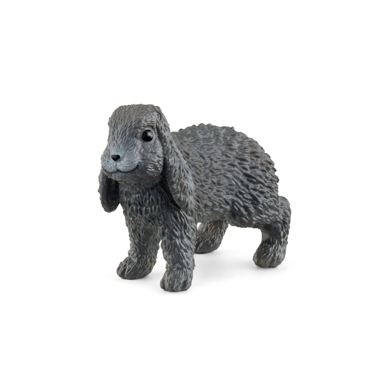 Lop Eared Rabbit figurine with detailed gray fur and floppy ears, perfect for storytelling and play.