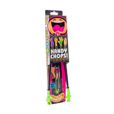 Chopsticks Handichops Frog in packaging, featuring green frog-shaped grips for fun and easy use with snacks.