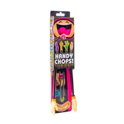Chopsticks Handichops Hands in packaging, showing colorful hand-shaped grips for fun and easy eating.