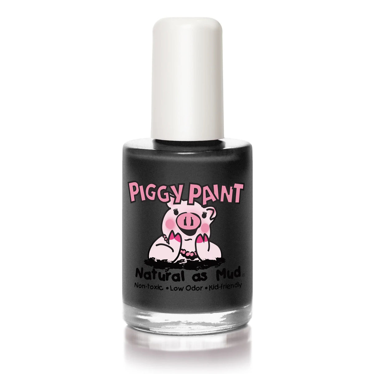 Nail Polish Sleepover by Piggy Paint, non-toxic, kid-friendly black matte polish, safe and odorless, 0.5 fl oz bottle.