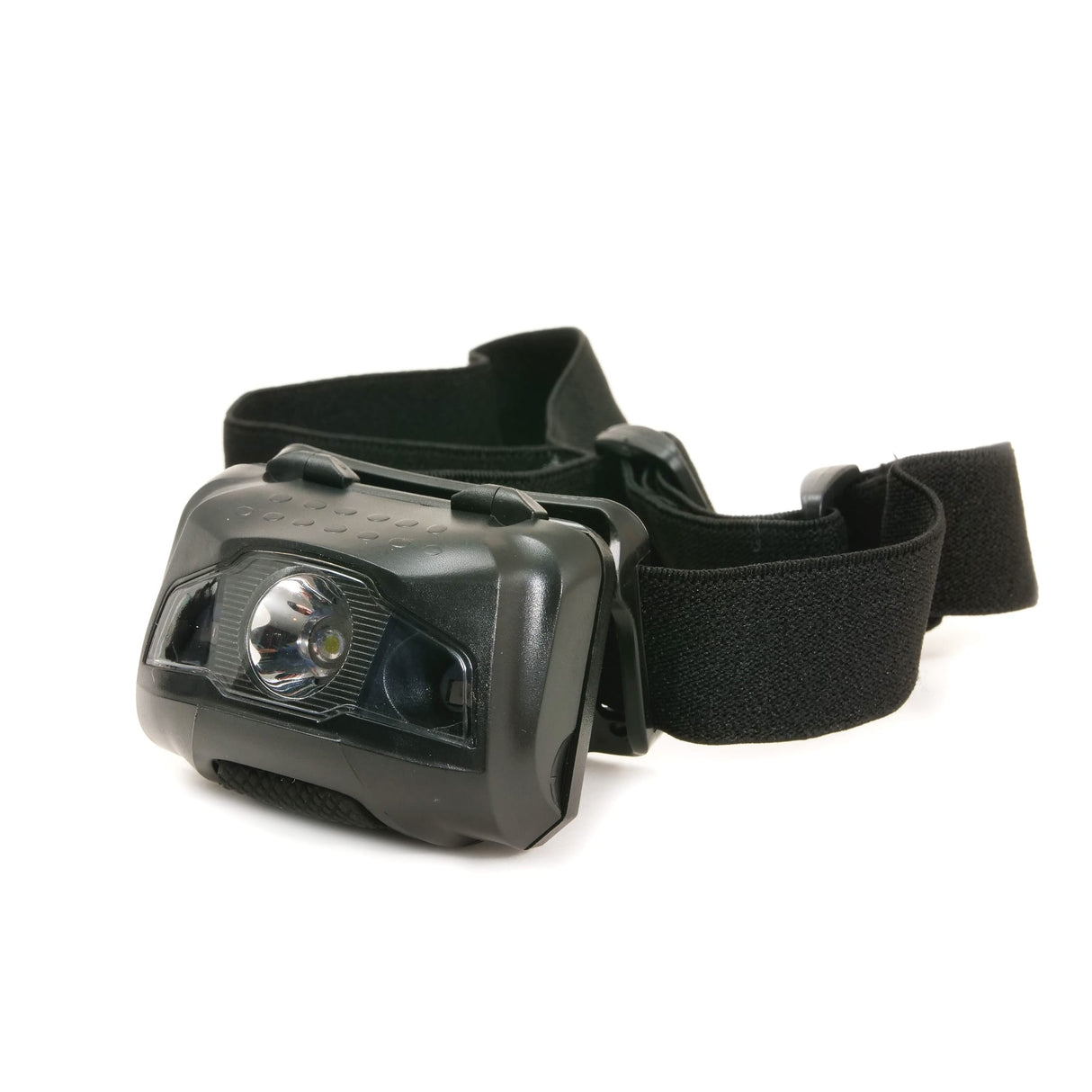 Adventurer's Headlight with adjustable strap and bright LED for hands-free outdoor lighting and camping activities.