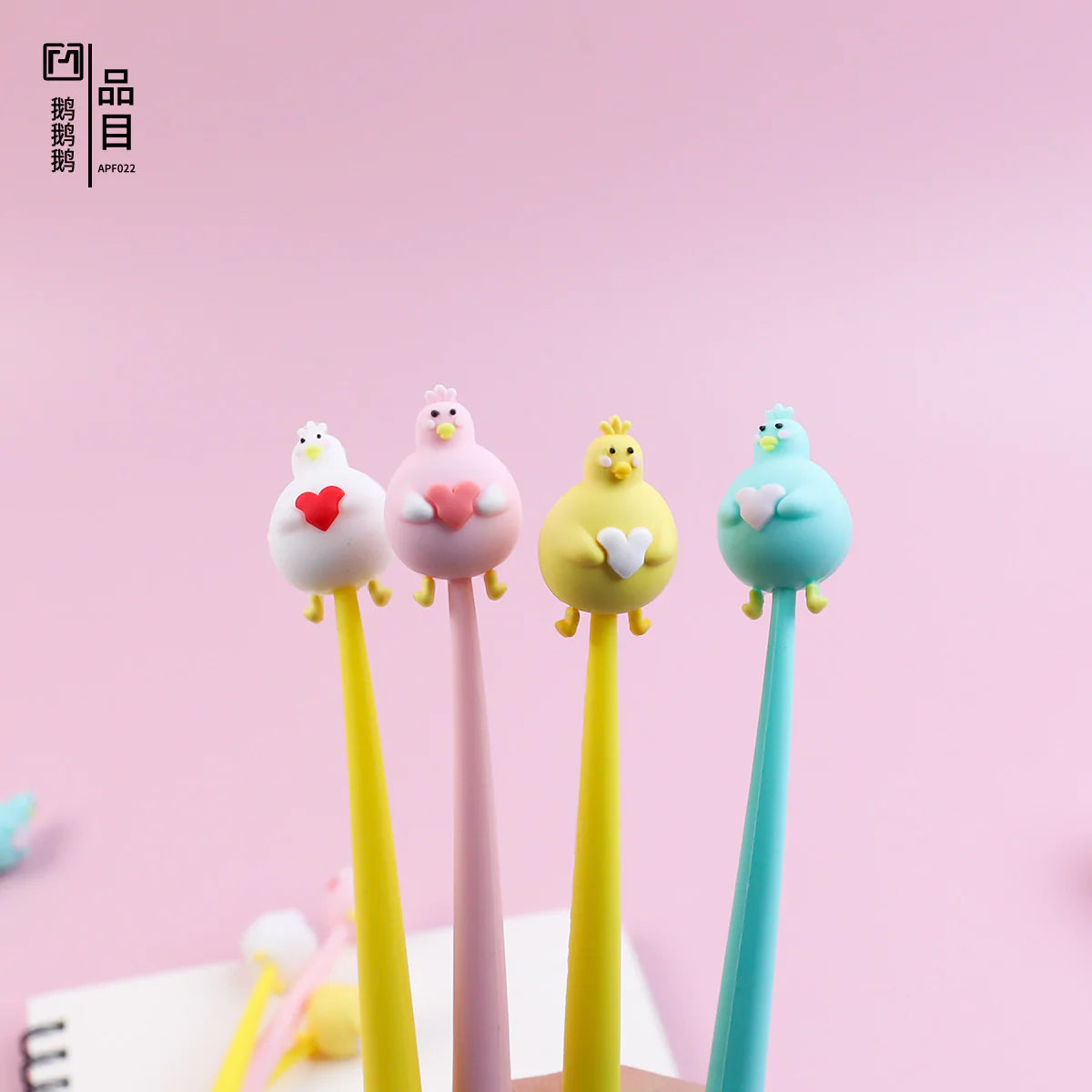 Duck Love Wiggle Gel Pen with smooth fine tip black gel ink in assorted cute duck styles, each sold individually.