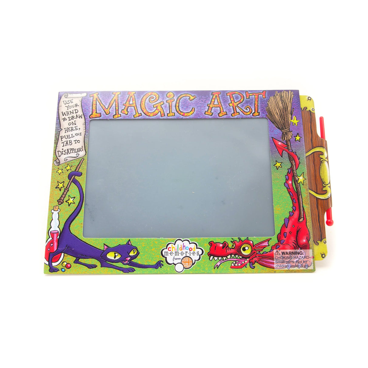 Slate Magic drawing board with colorful frame featuring fun illustrations, easy to draw and wipe clean for new creations.