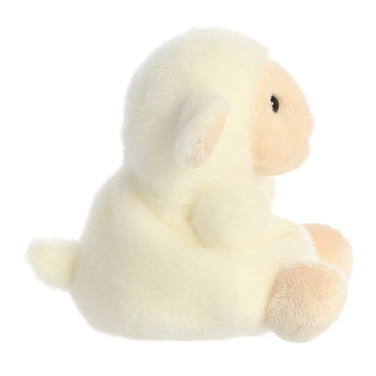 Palm Pals Lamb Woolly plush toy, 5 inches soft and fluffy with a cute smile, perfect for cuddling or display.