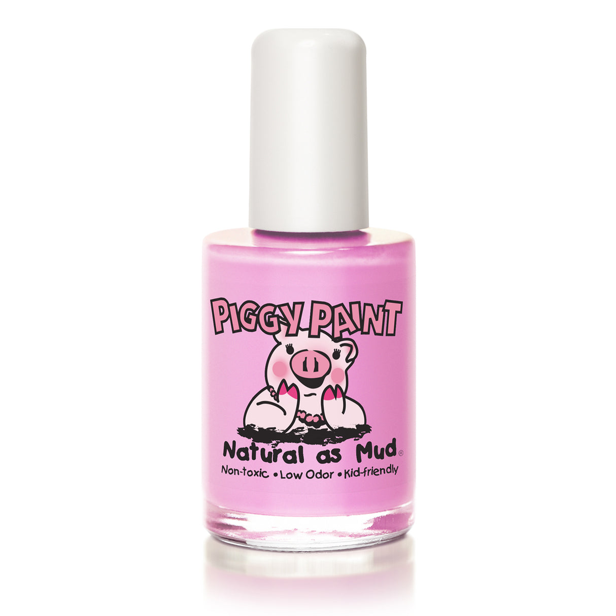 Nail Polish Pinky Promise by Piggy Paint, non-toxic, kid-friendly, water-based bright pink nail polish bottle.