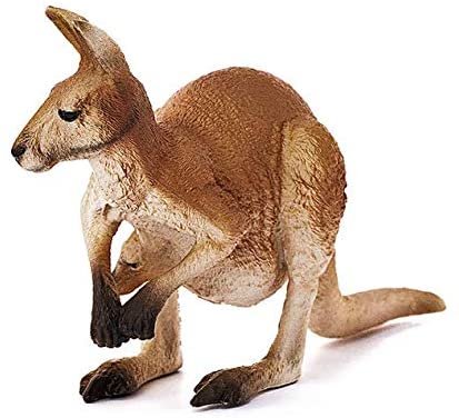 Kangaroo & Joey figurine showing a mother kangaroo with her joey in the pouch, detailed and realistic design.