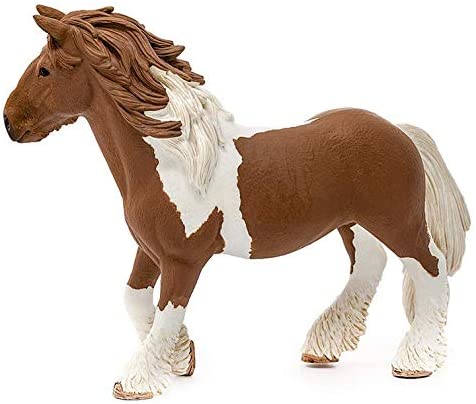 Tinker Horse Mare figurine with piebald coat and detailed mane, tail, and fetlocks, perfect for ages 3-8 years.