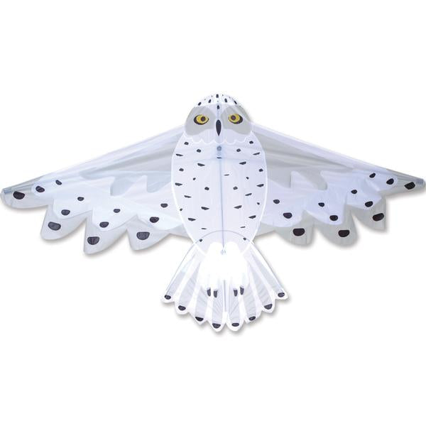 Snowy Owl Kite with detailed applique and bold colors, made of ripstop nylon, easy to launch and fly.