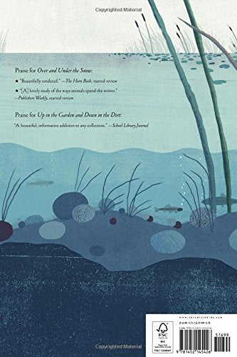 Over and Under the Pond book cover showing an underwater pond scene with plants and rocks in soft blue tones.
