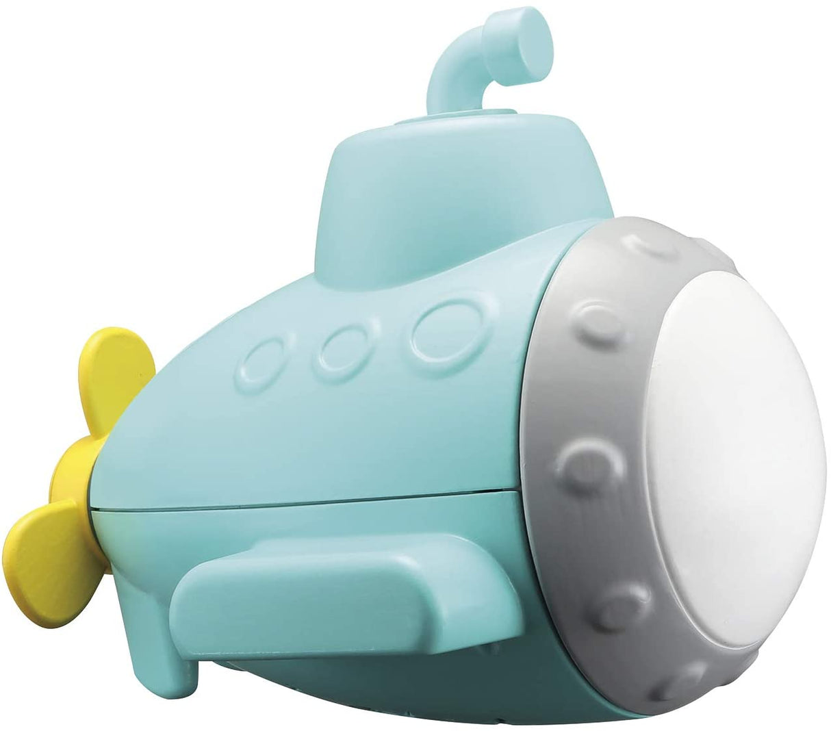 Submarine Projector in blue and yellow floating bath toy with a light projector for colorful undersea images.
