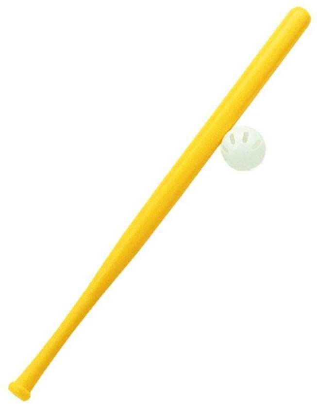 Wiffle Bat & Ball set featuring a bright yellow 32-inch bat and an official white perforated ball for ages 3 and up.