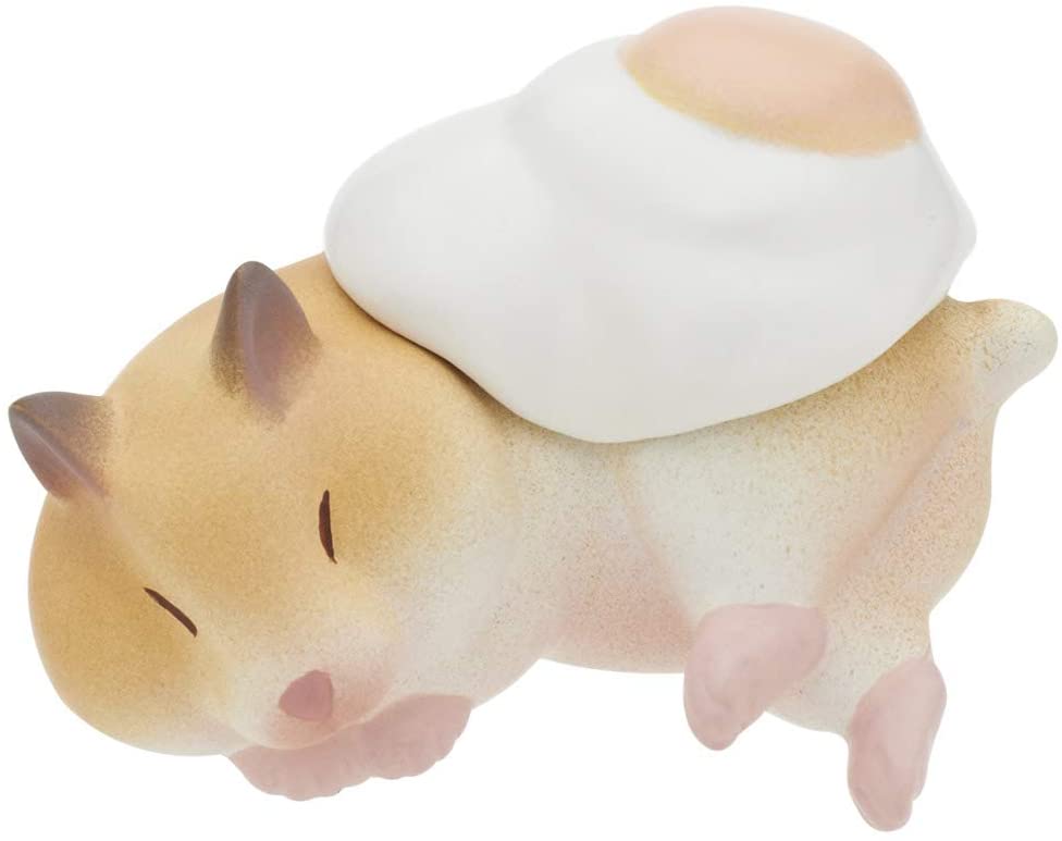Hamster N Egg Blind Box featuring a cute sleeping hamster figurine with an egg on its back, perfect for desk decor.