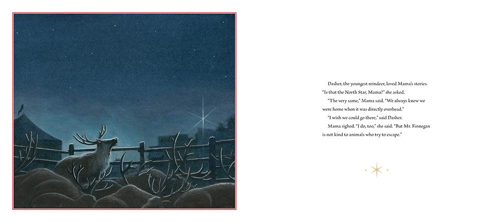 Dasher: How a Brave Little Doe Changed Christmas Forever shows reindeer under a starry night with the North Star above.