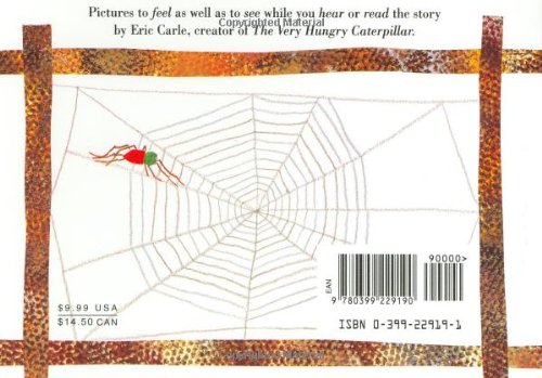 The Very Busy Spider product image showing a detailed spider web on a fence post with a red spider.